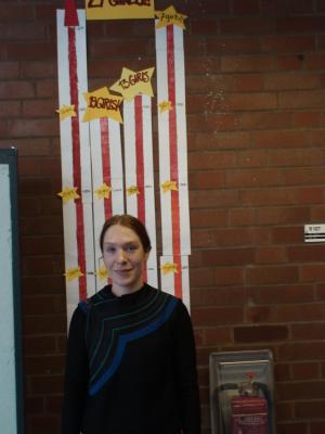 the children worked hard for their fundraising activities; this is some of their amazing work I saw in the hallways of JFKS elementary school that day